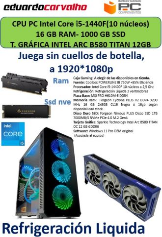 CPU Gaming i5-14400F- 16GB - 1TB SSD - T. Graf 12G